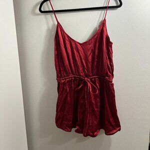 NWOT Privacy Please Red Teddy Romper M